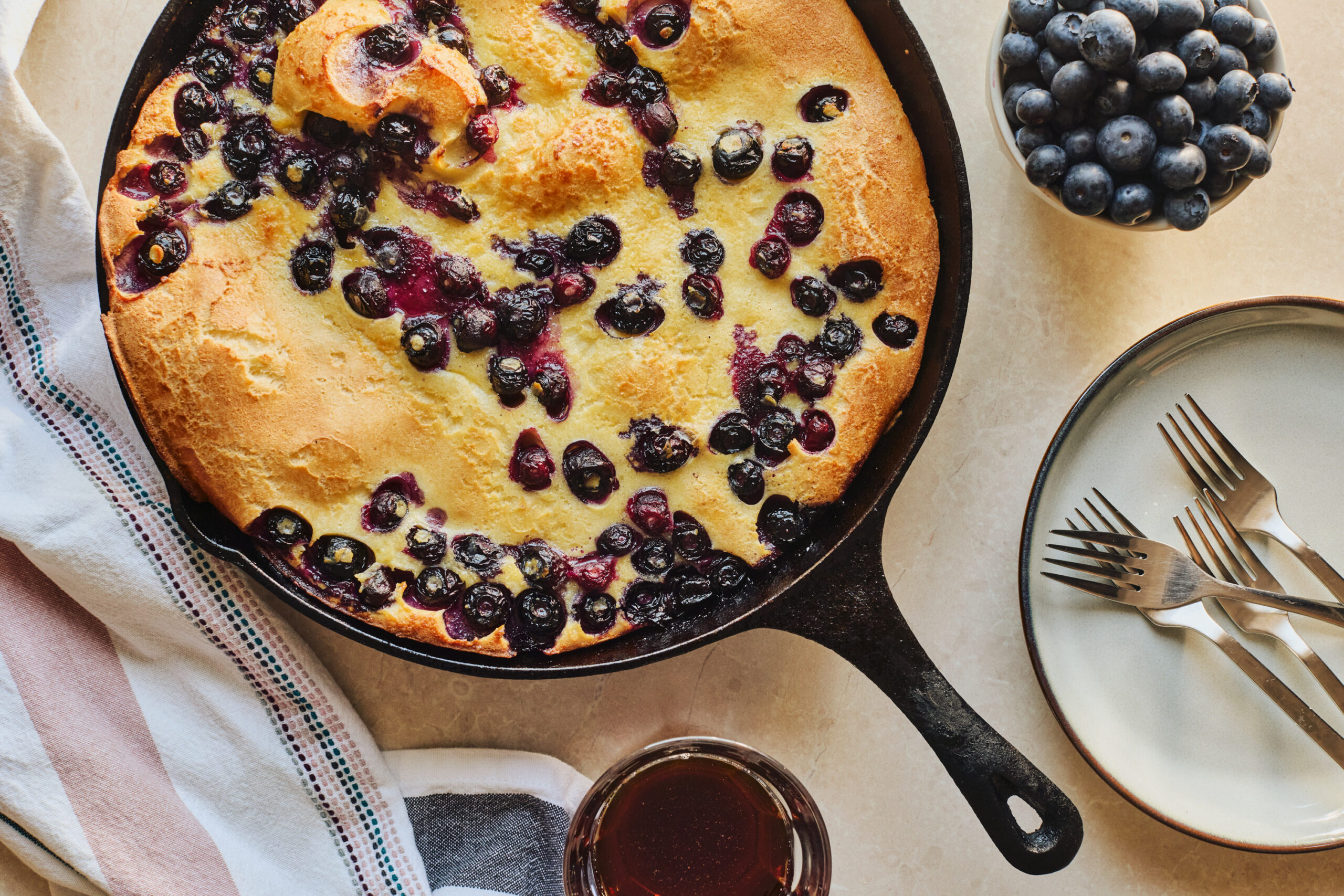 Crêpe soufflée aux bleuets