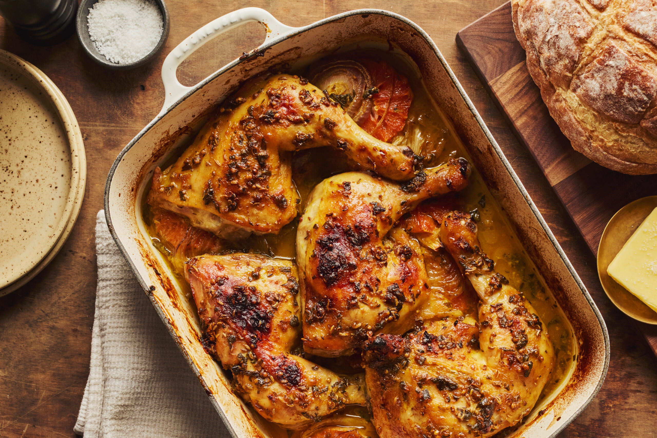 Poulet rôti au fenouil et à l’orange